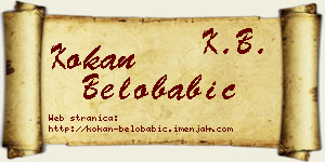 Kokan Belobabić vizit kartica